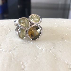 Tourmaline stone band with sterling silver